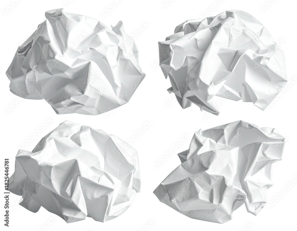 Fototapeta premium Crumpled white paper balls on a dark background