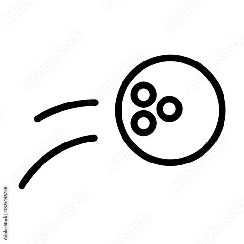 Golf Ball Flight Vector Line Icon Design