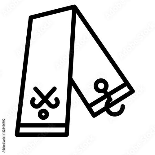 Golf Towel Vector Line Icon Design