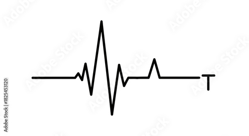 Dynamic heartbeat pulse line art conveys life's rhythm, perfect for health, science, or technology projects needing a modern, impactful symbol