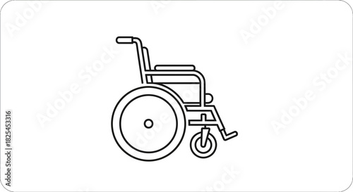 Clean wheelchair outline, a symbol of accessibility, healthcare, or support, perfect for conveying empathy and inclusion in medical or community projects