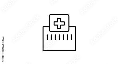 Modern healthcare facility icon for medical design projects, showing clinic, hospital, or pharmacy in simple vector style, easy to use for presentations