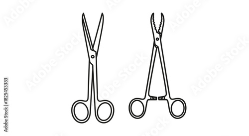 Precise medical instruments offer accuracy and safety, perfect for surgical procedures and healthcare visuals, originally a scalable vector graphic
