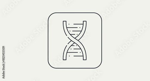 Modern DNA helix icon design for science, healthcare, or technology visuals, ideal for medical research and genetic engineering projects, minimalistic art