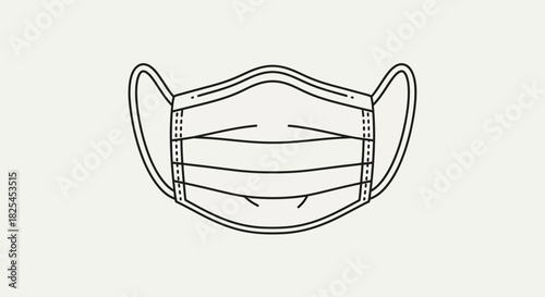 Stay Safe Stylishly: Modern Line Art Face Mask for Protection, Health, and Awareness in Contemporary Designs, Promoting Safety and Wellness