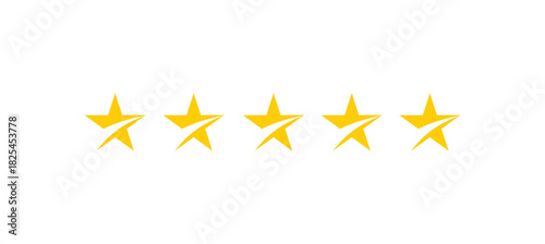 yellow star PNG isolated on transparent background, classic five-point star shape for graphic design and decoration