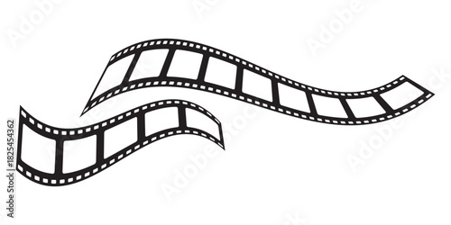 Grunge film strips collection. Old retro cinema movie strip video recording. Vector. Long vector Film strip icon eps 10