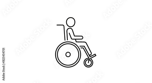 Accessibility icon featuring a person in a wheelchair, promoting inclusivity and equal access, modern design, universal symbol for disability awareness