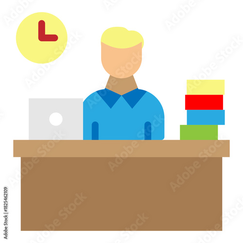 Busy Man Vector Flat Icon Design