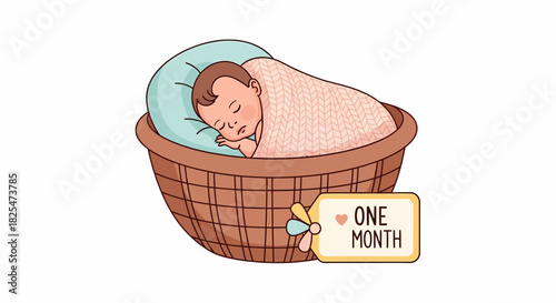Precious Moments One Month Old Newborn Sleeping Peacefully