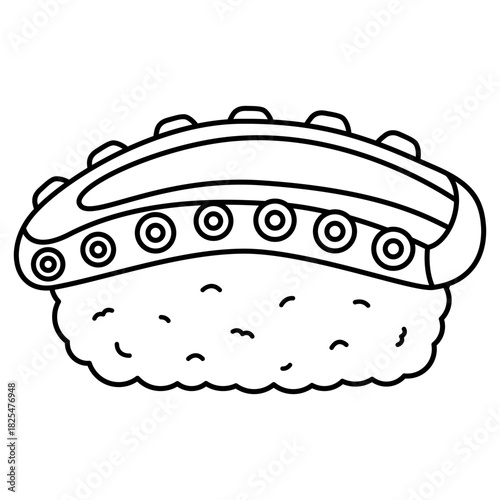 octopus sushi nigiri illustration