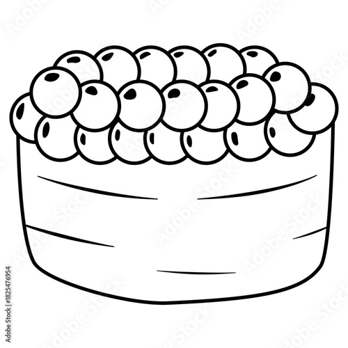 roe caviar sushi nigiri illustration