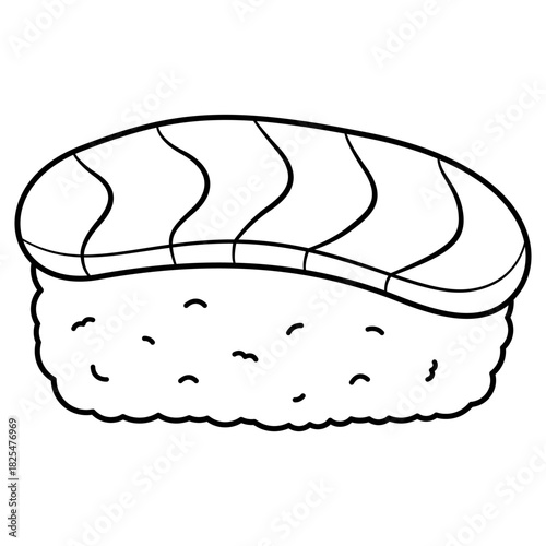 salmon sushi nigiri illustration