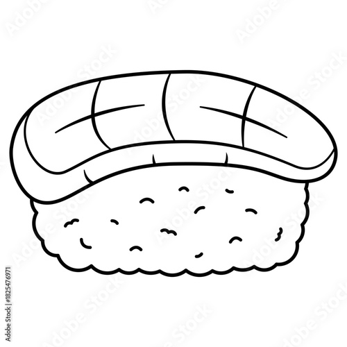 scallop sushi nigiri illustration