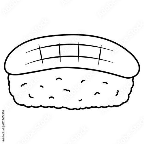 squid sushi nigiri illustration