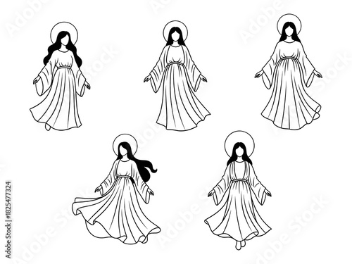 Goddess in Flowing Robe with Halo