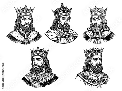 Handsome King in Crown and Robe