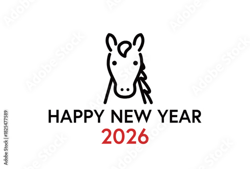 2026　年賀状　午年　うま