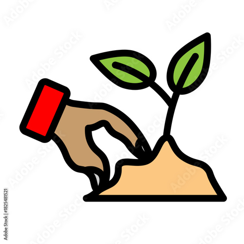 Reforestation Vector Filled Icon Design