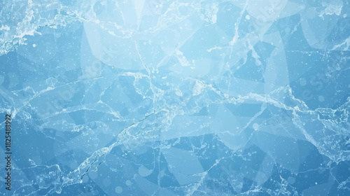 Abstract icy surface with a cool blue hue and cracked texture, evoking a sense of coldness and frozen water in a winter scene.