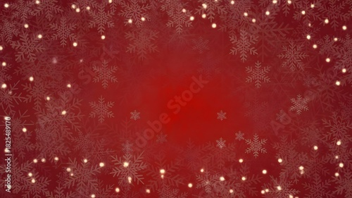 Wallpaper Mural Red christmas background with falling snowflake and light effect Torontodigital.ca