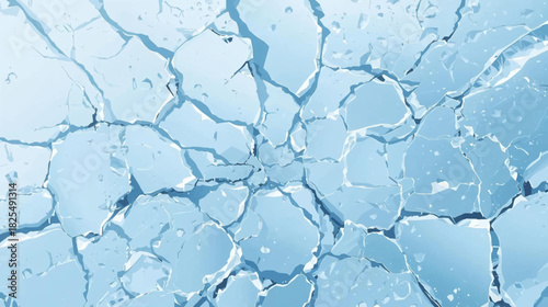 Abstract image showcases a fractured ice surface, with intricate cracks and a cool, blue color palette, symbolizing fragility and transformation.