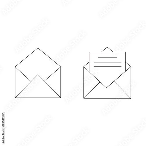 Open Mail Icon Outline