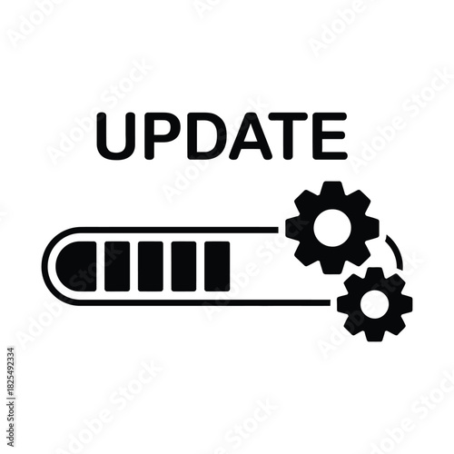 Software Update Progress Bar with Gears - System Upgrade & Maintenance