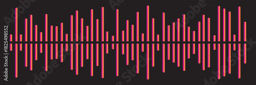 Abstract sound wave stripe lines colorful gradient equalizer isolated on transparent background in concept music, sound, technology.
