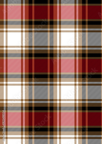Seamless neutral brown,sage green ,gray ,teal, ,black ,sky blue and Beige plaid twill check pattern for fabric design.
