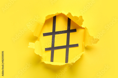 Social media hashtag symbol...