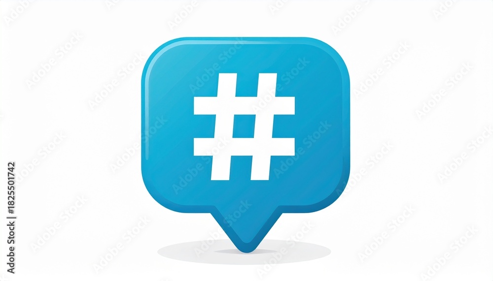 Fototapeta premium ハッシュタグ入り吹き出しアイコン|SNS・表現・背景・教育に使える高解像度イメージ
