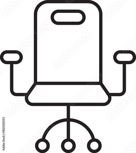 Ergonomic Office Chair Icon Ideal for Office Furniture