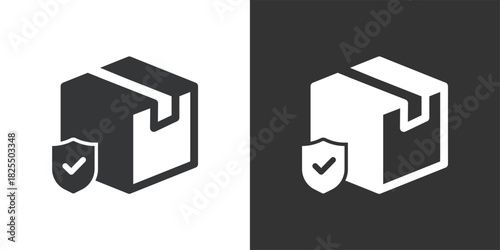 Shipping Insurance icon. Solid glyph series icon