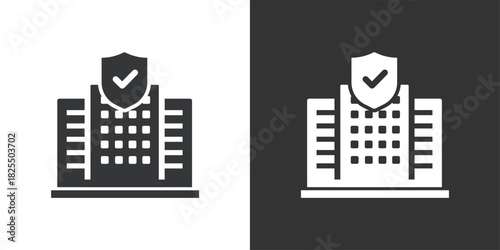 Commercial Insurance icon. Solid glyph series icon