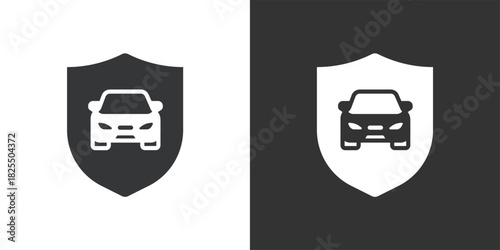 Vehicle Protection icon. Solid glyph series icon