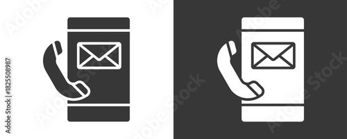 Contact Information Icon Set Vector Collection Isolated In Black And White