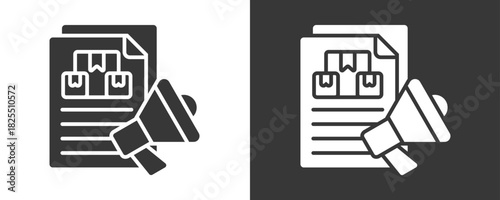 Advertising Icon Set Vector Collection Isolated In Black And White