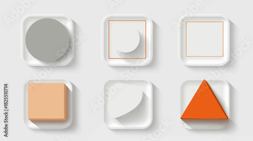 Modern minimalist black UI buttons with up arrow, plus, minus, and toggle controls on a clean background for digital design.