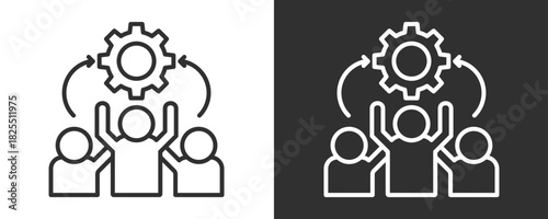 Team Building Icon Set Vector Collection Isolated In Black And White