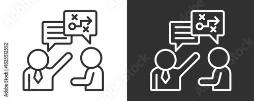 Communication Strategy Icon Set Vector Collection Isolated In Black And White