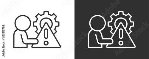 Crisis Management Icon Set Vector Collection Isolated In Black And White