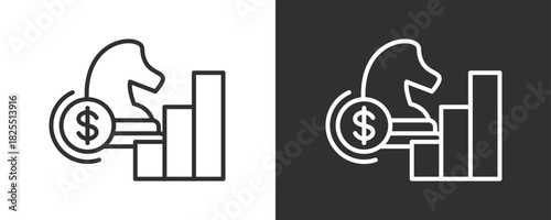 Growth Strategy Icon Set Vector Collection Isolated In Black And White