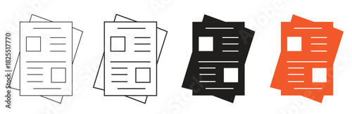 document, paper, icon, set, vector, graphic, design, element, illustration, print, article, information,