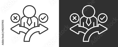 Decision Icon Set Vector Collection Isolated In Black And White