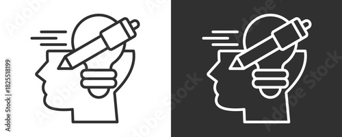 Mind Icon Set Vector Collection Isolated In Black And White