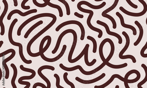 Fun line doodle seamless pattern. Creative minimalist style art background for children or trendy design with basic shapes. vector illustration.