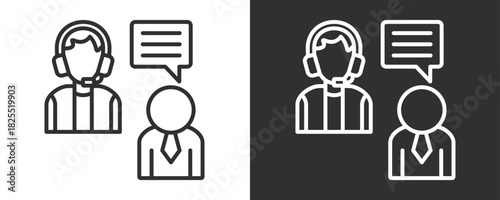 Customer Care Icon Set Vector Collection Isolated In Black And White