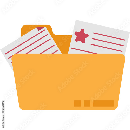 Folder Document Flat Illustration