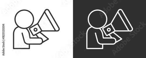 Announcement Icon Set Vector Collection Isolated In Black And White